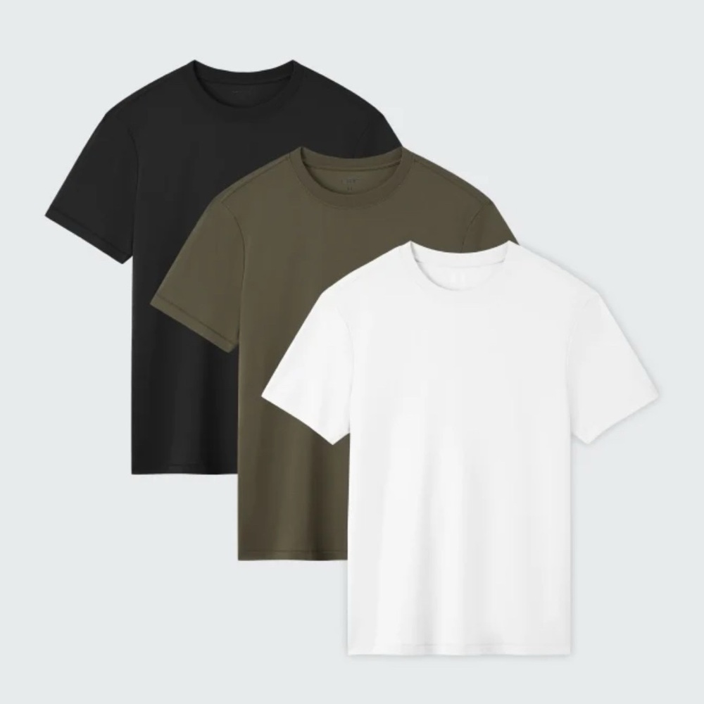 Classic White T-Shirt, Navy Blue and Green
